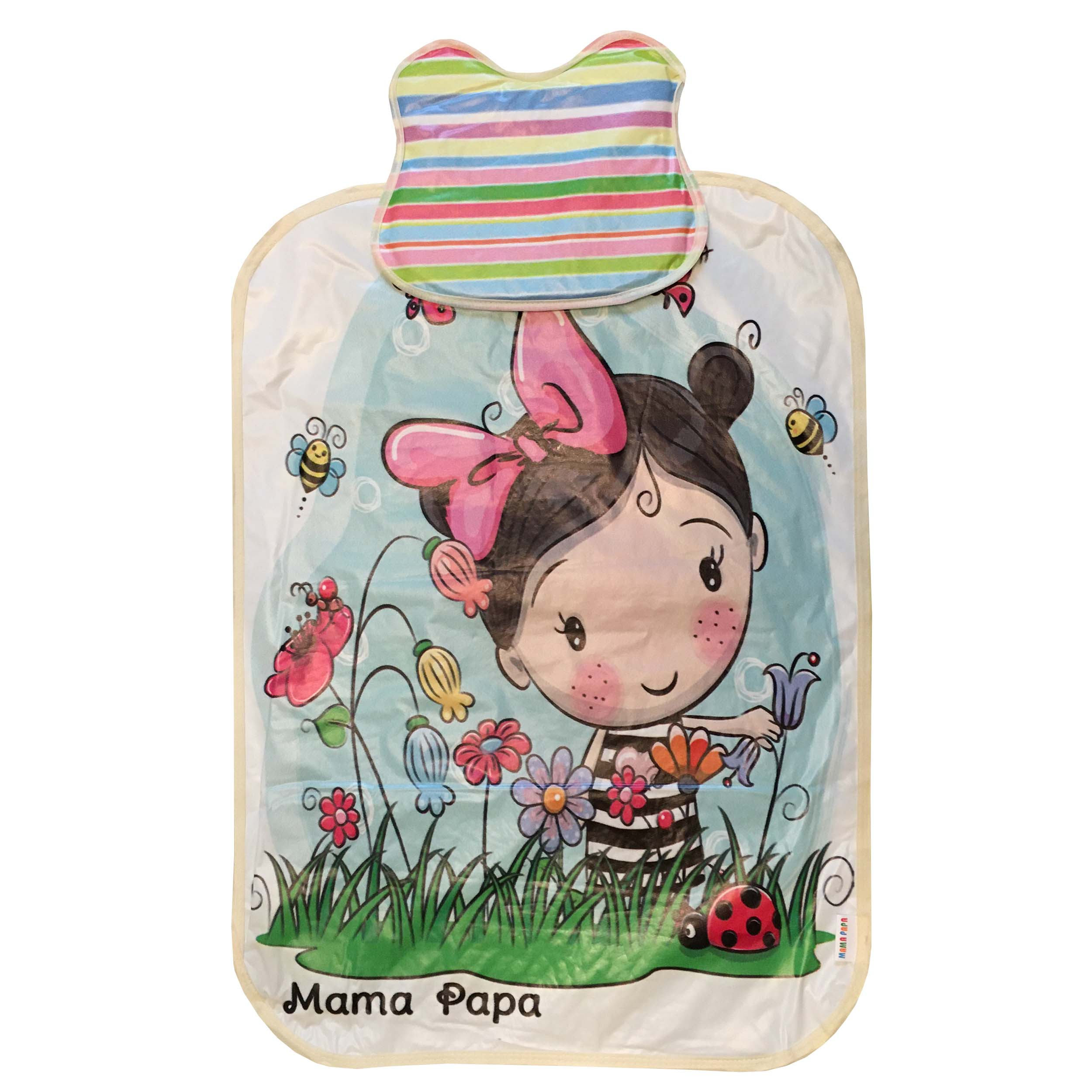 زیرانداز تعویض نوزاد ماما پاپا مدل دختر و گل کد 2