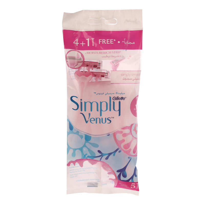 خود تراش ژیلت مدل Simply venus بسته 5 عددی