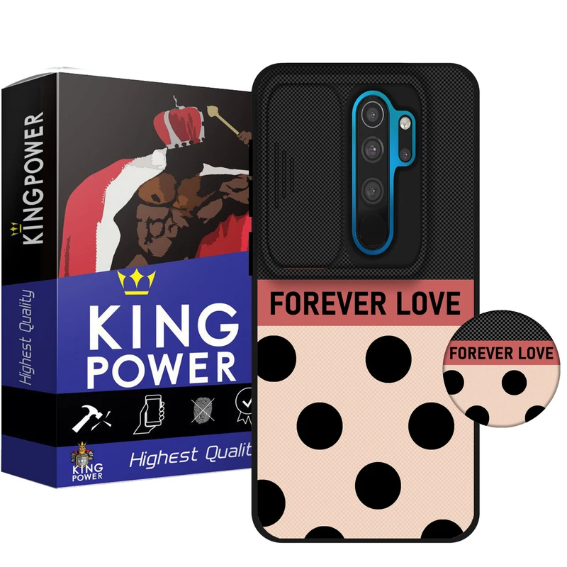 کاور کینگ پاور مدل FOREVER LOVE مناسب برای گوشی موبایل شیائومی Redmi Note 8 Pro به همراه پایه نگهدارنده
