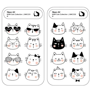 برچسب هیپو آرت مدل گربه بسته 2 عددی