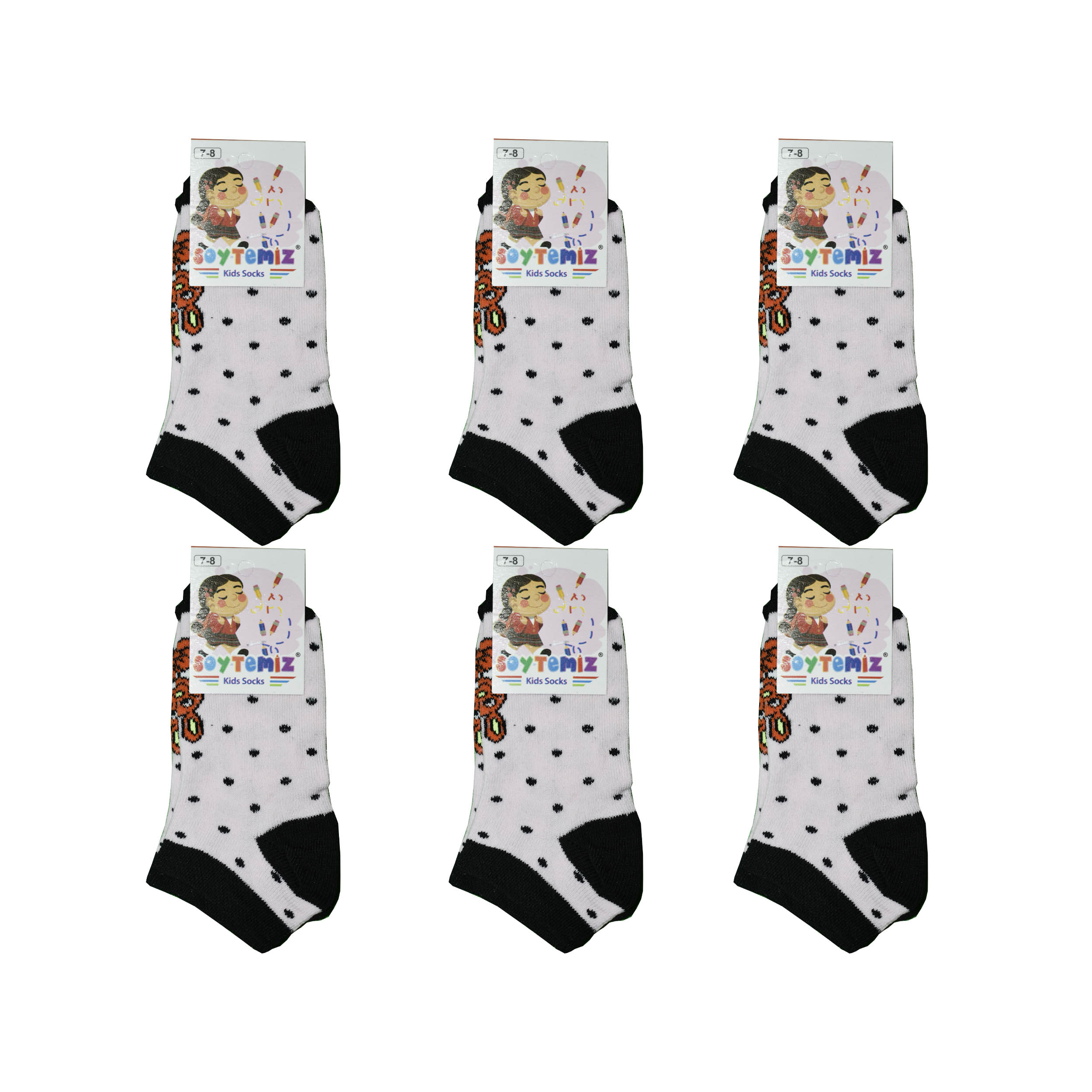 جوراب دخترانه سویتمیز مدل 5415 بسته 6 عددی