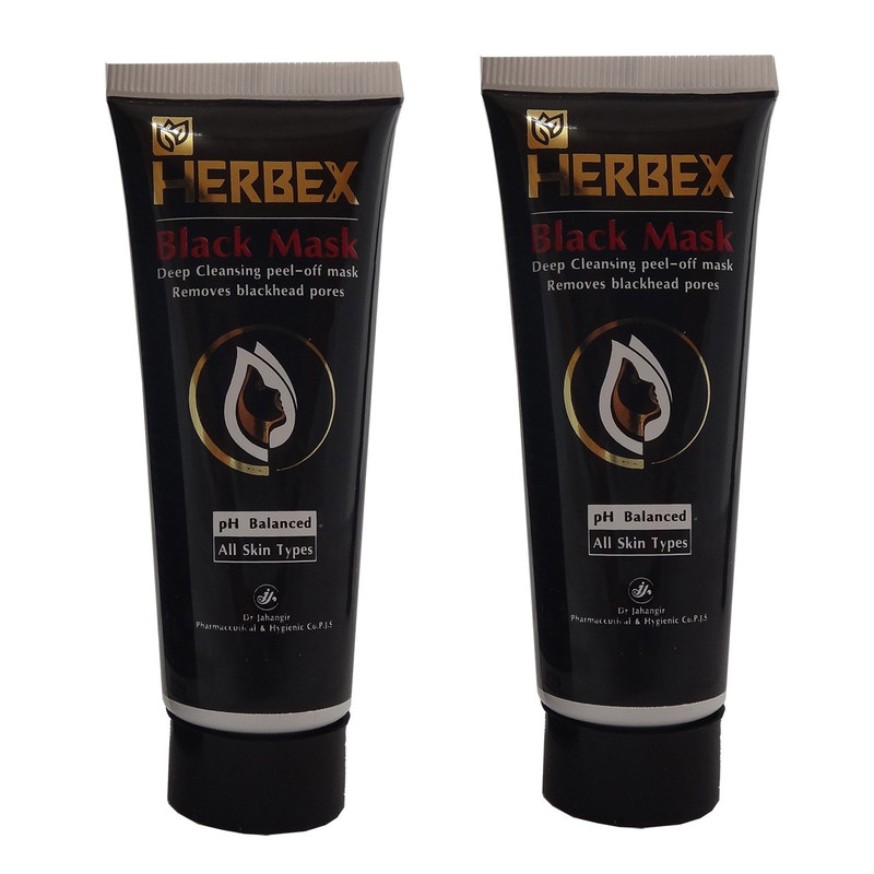 ماسک صورت هربکس مدل Black حجم 75 میلی لیتر بسته 2 عددی