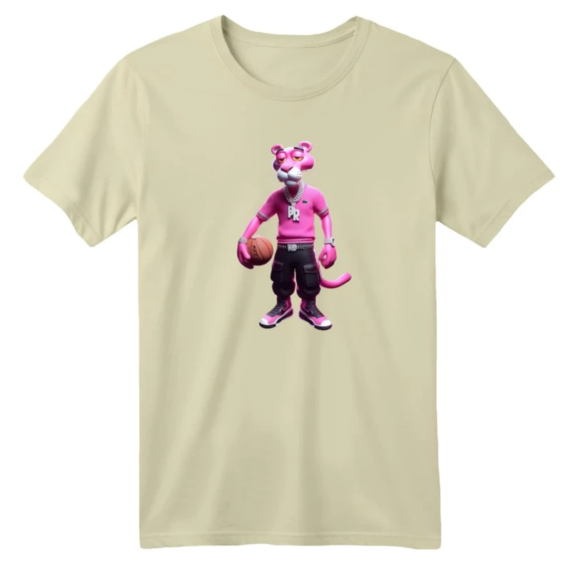 تی شرت آستین کوتاه بچگانه مدل پلنگ صورتی کد ۳