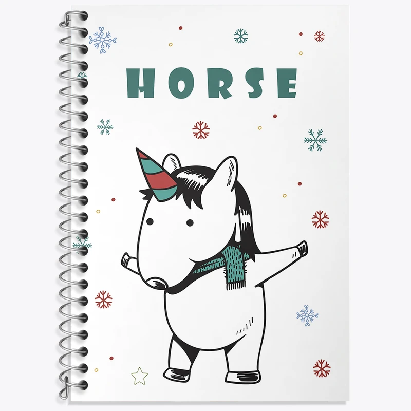 دفتر نت موسیقی 50 برگ خندالو طرح اسب تک شاخ کیوت کد N2536