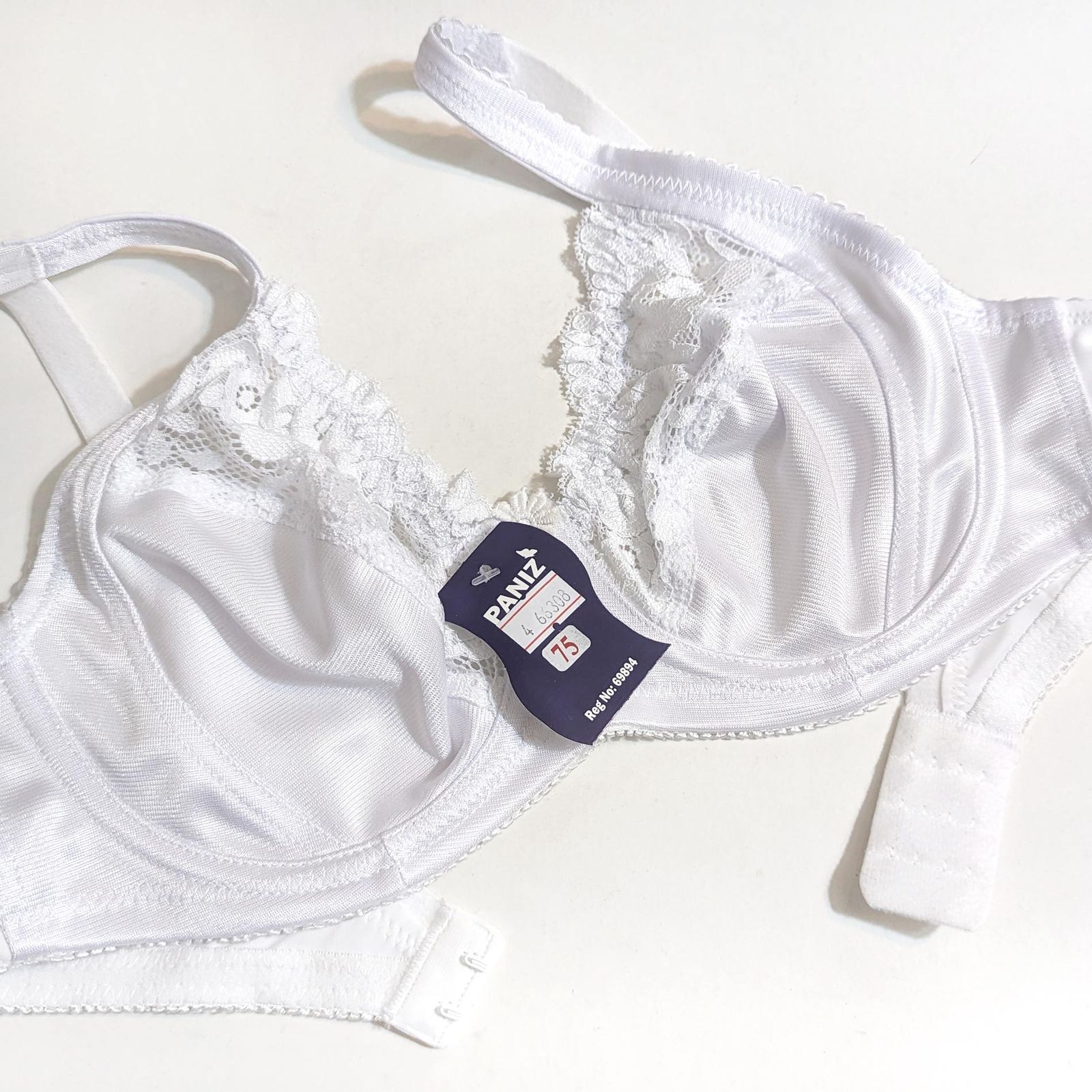 سوتین زنانه پانیذ مدل فنردار گیپور گلدار کد 66308 - - 4