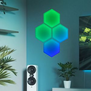 پنل دیواری طرح گیمینگ شش ضلعی مدل S1 مجموعه 4 عددی