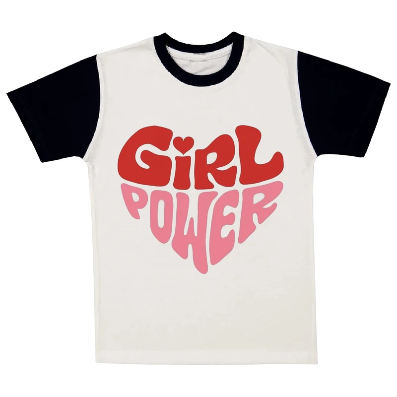 تی شرت آستین کوتاه دخترانه مدل قلب A27