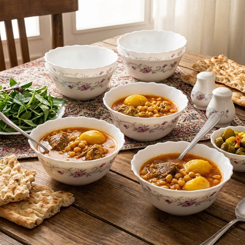 عکس شماره 2 : کاسه آبگوشت خوری پارس اپال مدل 124 درجه یک بسته 6 عددی