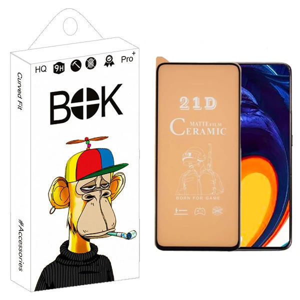 محافظ صفحه نمایش سرامیکی بوک مدل کربن مناسب برای گوشی موبایل سامسونگ Galaxy A71 / A81 / S10 Lite 