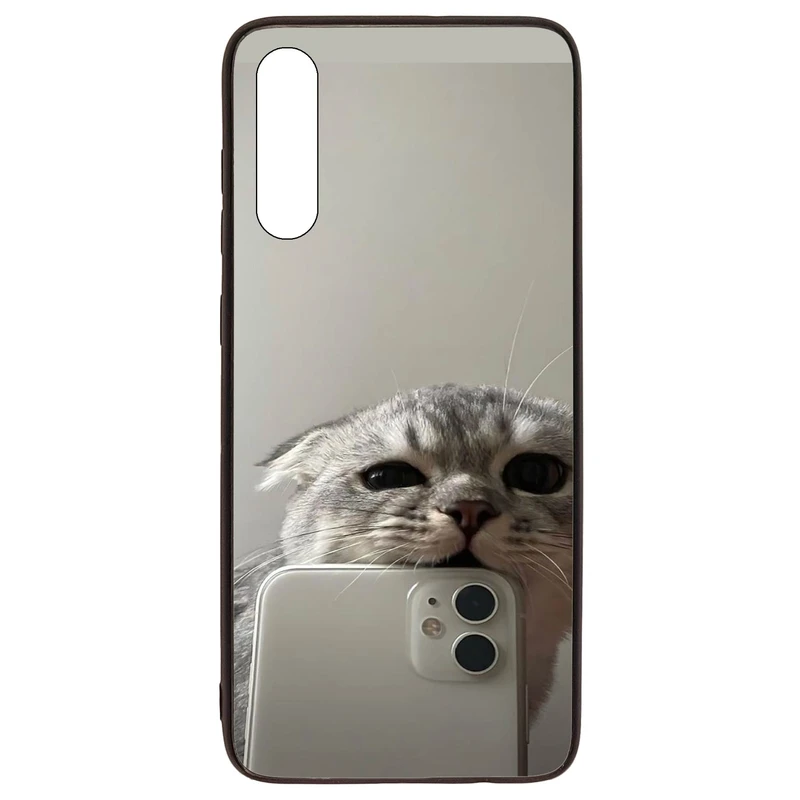 کاور قاب گارد گوشی طرح گربه سلفی کد TPU-206 مناسب برای گوشی موبایل سامسونگ Galaxy A70 / A70s