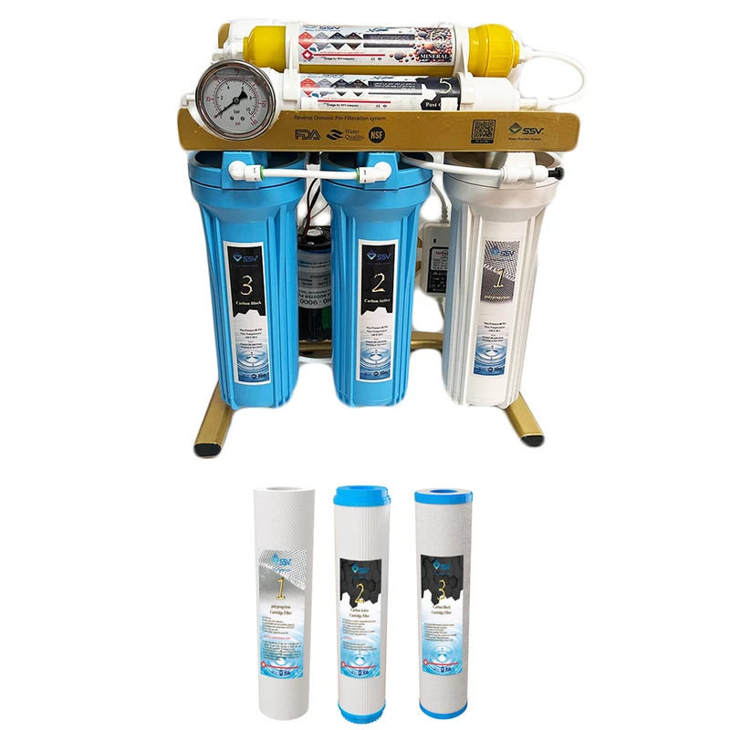 دستگاه تصفیه  آب اس اس وی مدل GoldenBlue  X600 به همراه فیلتر تصفیه آب بسته 3 عددی
