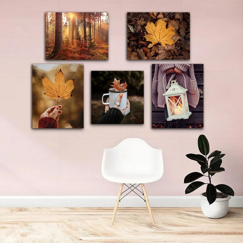 تابلو شاسی بکلیت طرح برگ و فصل پاییزی مدل SH-662 مجموعه 5 عددی