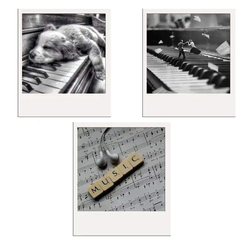 آویز تزیینی طرح موسیقی پیانو مدل piano music1 مجموعه 9 عددی