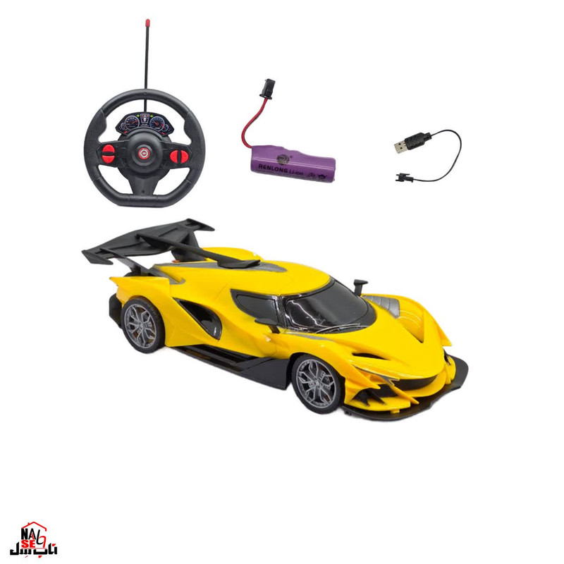 کیت ماشین بازی ناب سل مدل لامبورگینی شارژی پدال دار فرمانی همراه با چراغ راهنمایی Lamborghini