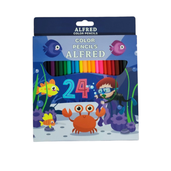 مداد رنگی 24 رنگ آلفرد مدل دریایی