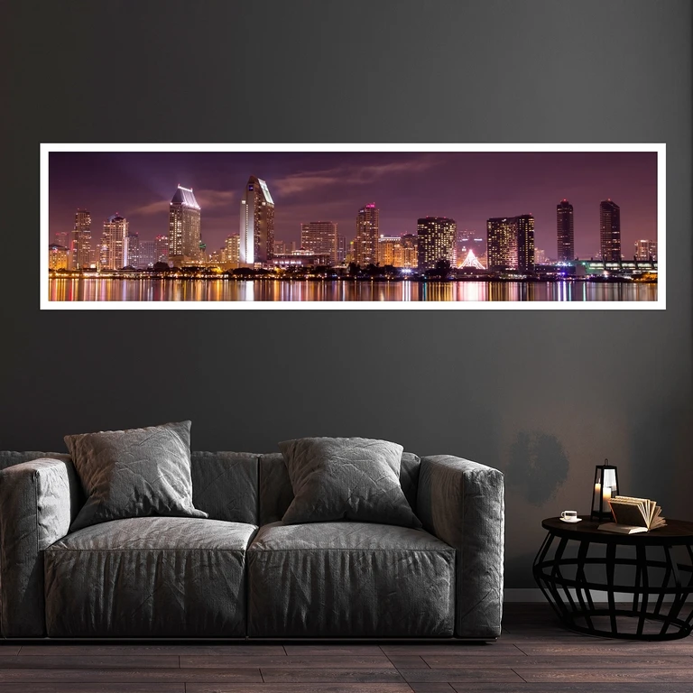 تابلو بکلیت طرح دریا و منظره شهر مدل W-7495