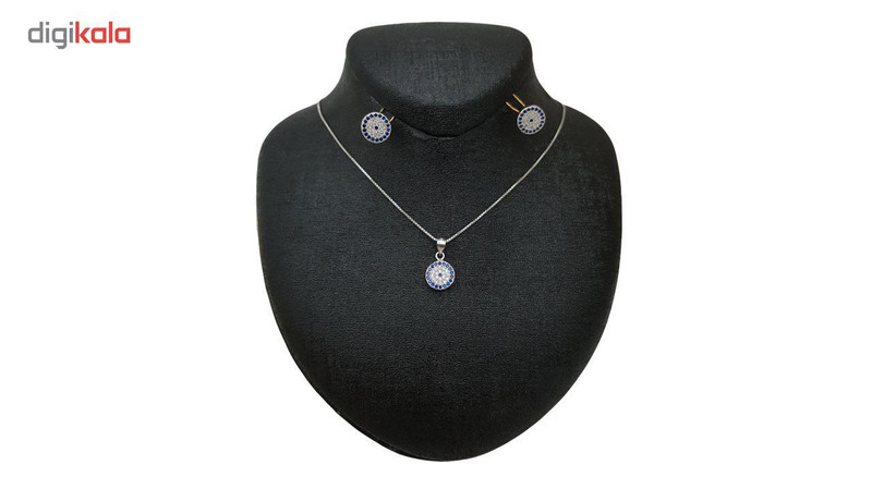 نیم ست نقره ترمه مدل سنگ رنگی Termeh h 37 نیم ست نقره ترمه مدل سنگ رنگی Termeh h 37