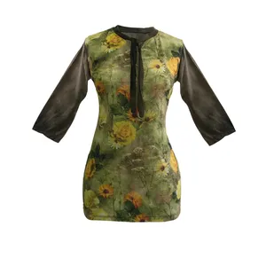 بلوز آستین سه ربع زنانه مدل B11281-G