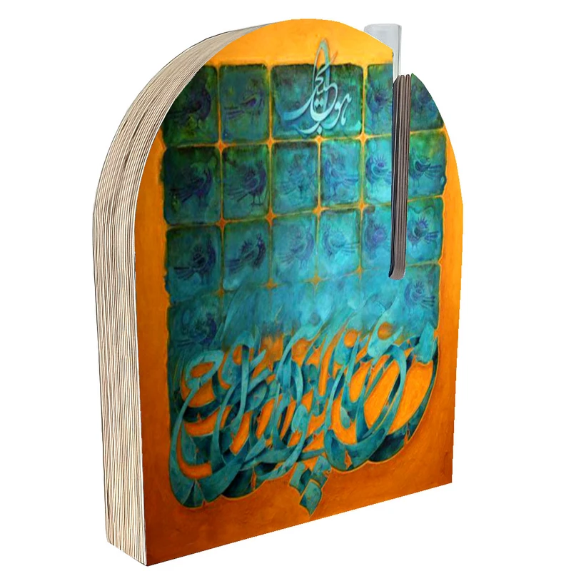 گلدان دکوری مدل رومیزی دو رو طرح کاشی کد FPW099