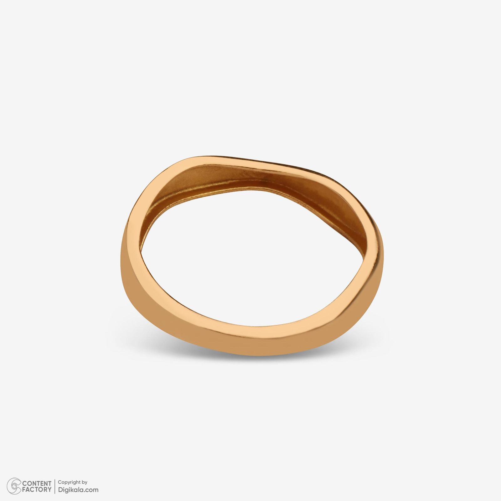 انگشتر طلا 18 عیار زنانه حافا گلد مدل منحنی کد r008 سایز 53 -  - 2