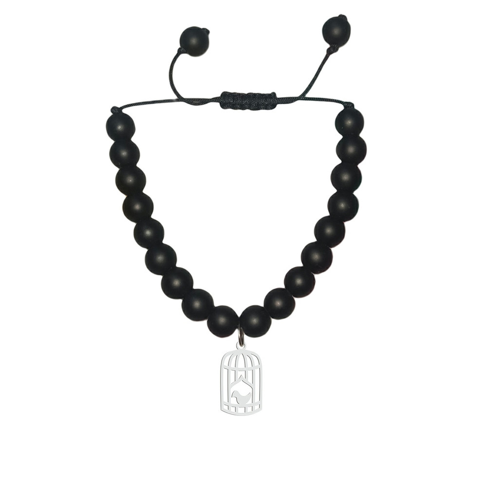 دستبند نقره هایکا طرح قفس و مرغ آمین مدل n.ha1-109 دستبند نقره هایکا طرح قفس و مرغ آمین مدل n.ha1-109