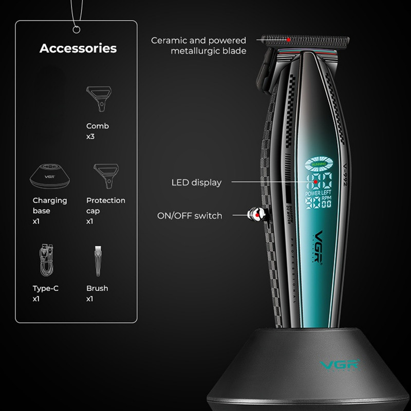 ماشین اصلاح موی سر و صورت وی جی ار مدل V-992