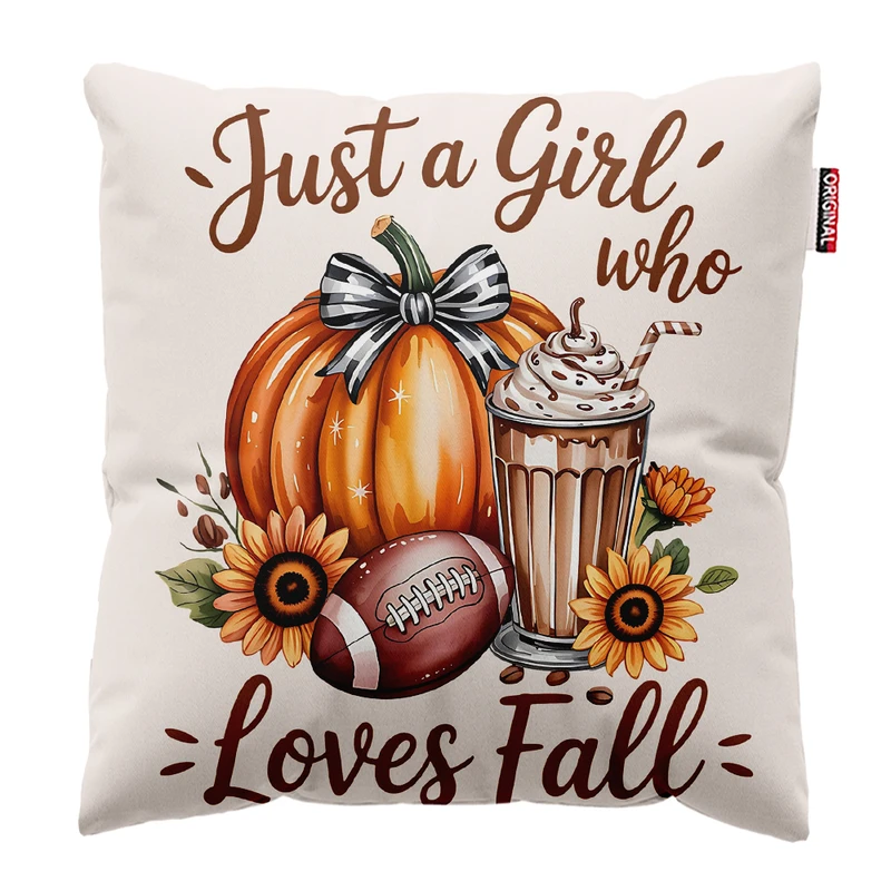 کوسن پاد آفرین مدل پاییز طرح دخترانه کد PK402696 سایز 40*40 سانتی متر