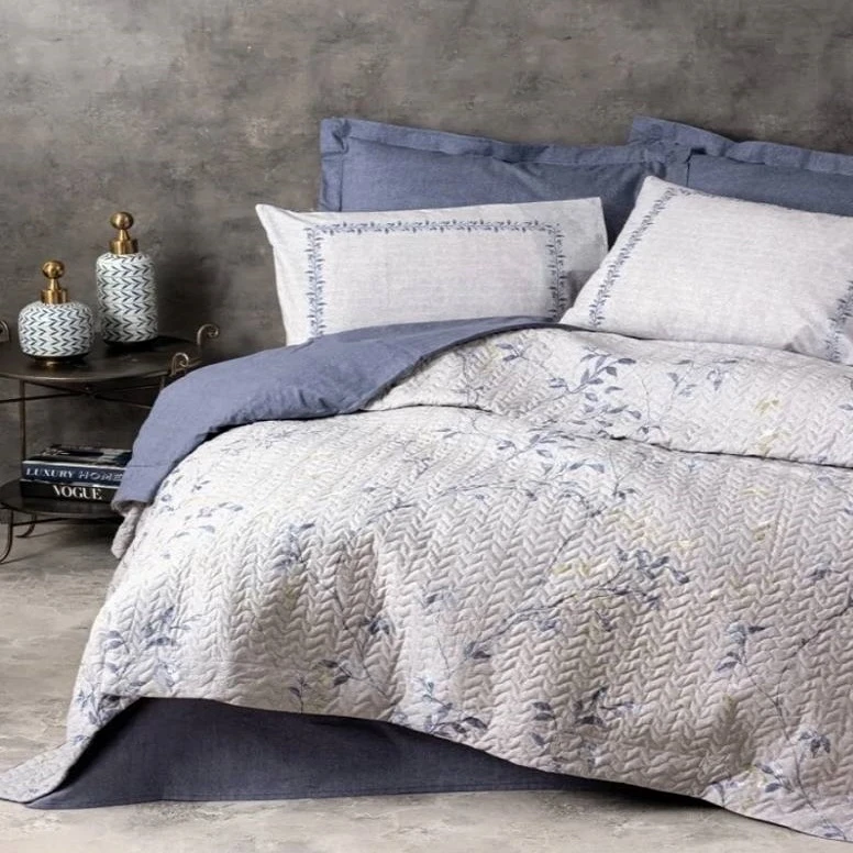 سرویس روتختی دو نفره 4 تکه کاتن باکس مدل Mode Line Complete Seti Nitsa Lacivert