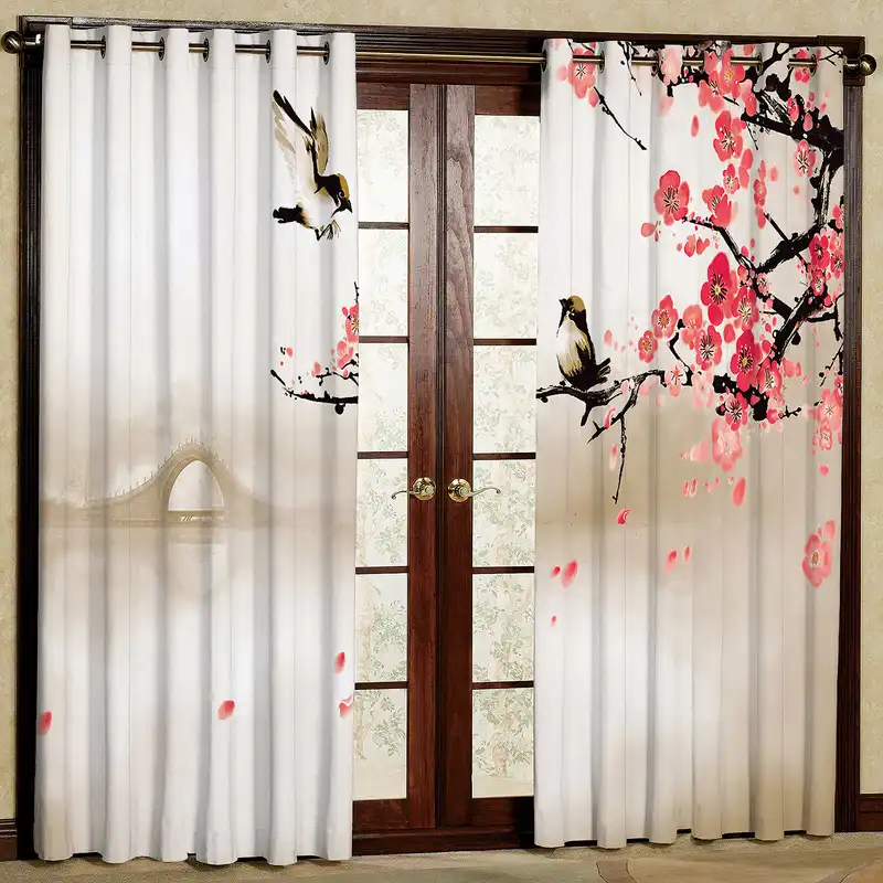 پرده مدل پرنده مخمل پانچی کد 2496 سایز 200x140 سانتی متر