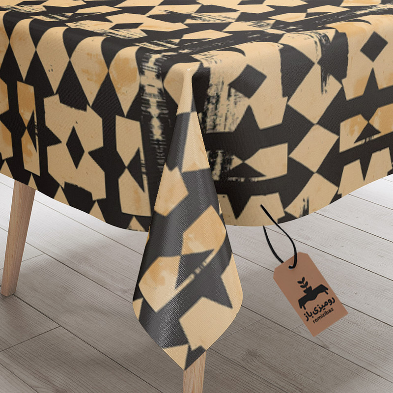 رومیزی برند رومیزی باز طرح مستطیل مدل پتینه باستانی کد 1059