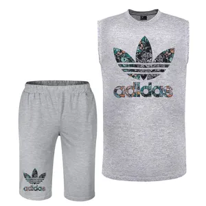 ست تاپ و شلوارک مردانه مدل B26 رنگ طوسی