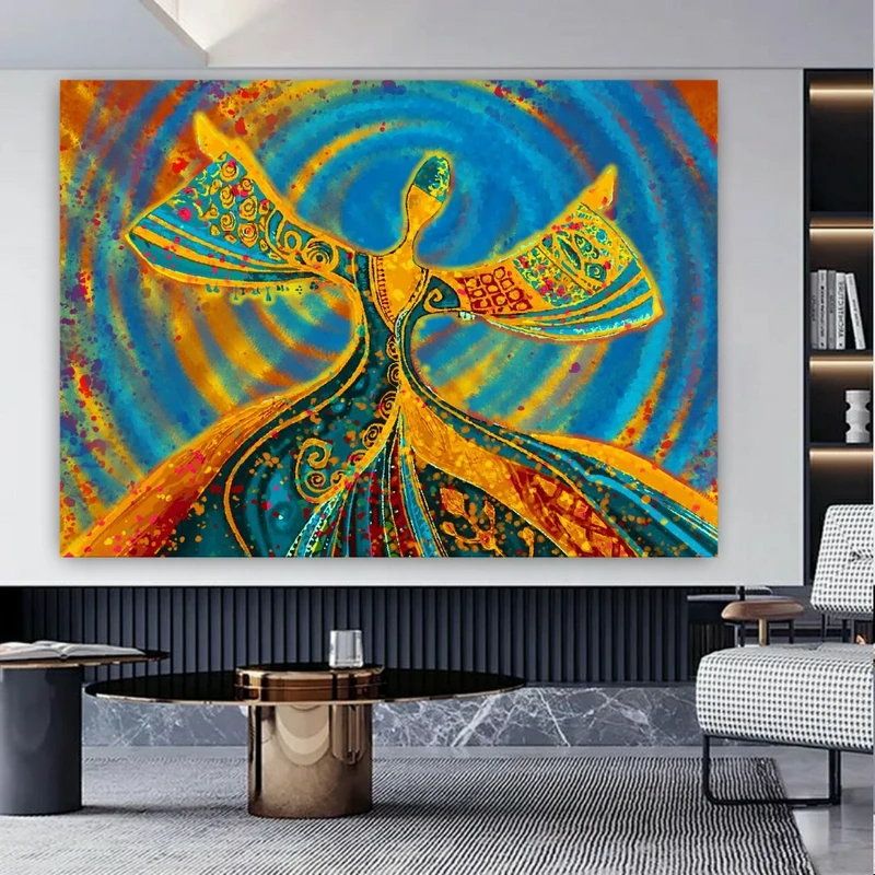  پوستر طرح مخمل نقاشی رقصان مدل رنگی (1) کد BK2083