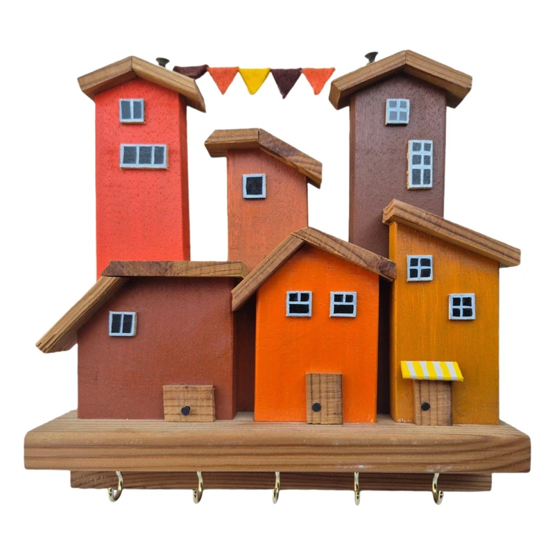 جاکلیدی دیواری چوبی مدل Orange Village