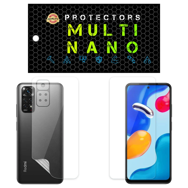 محافظ صفحه نمایش مولتی نانو مدل X-SFT مناسب برای گوشی موبایل شیائومی Redmi Note 11S به همراه محافظ پشت