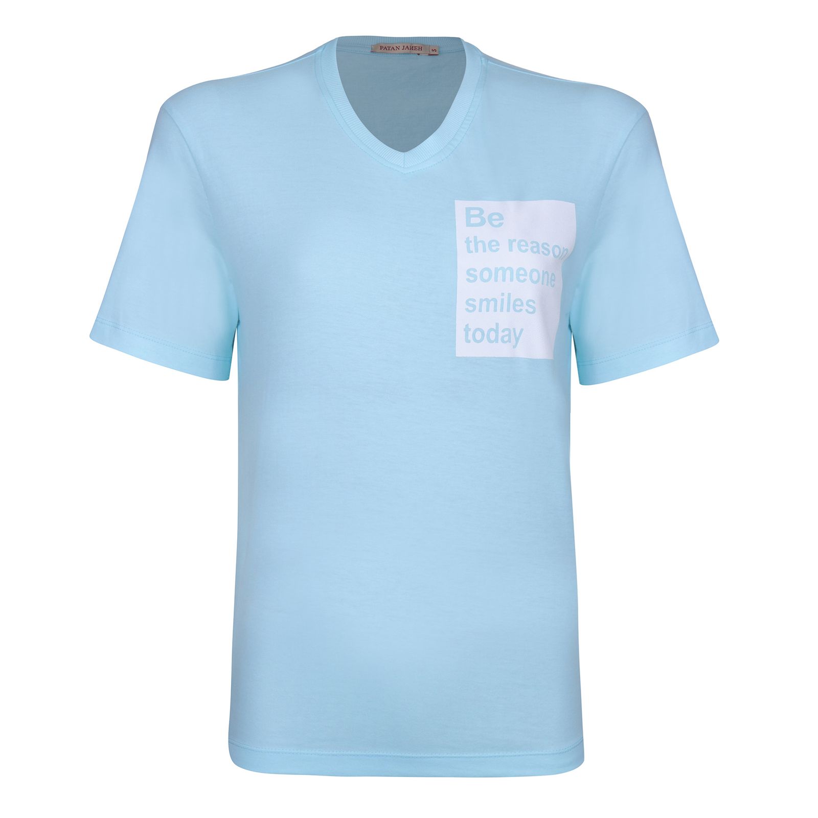 تی شرت آستین کوتاه زنانه پاتن جامه مدل نخی 131621020298297 رنگ فیروزه ای -  - 1