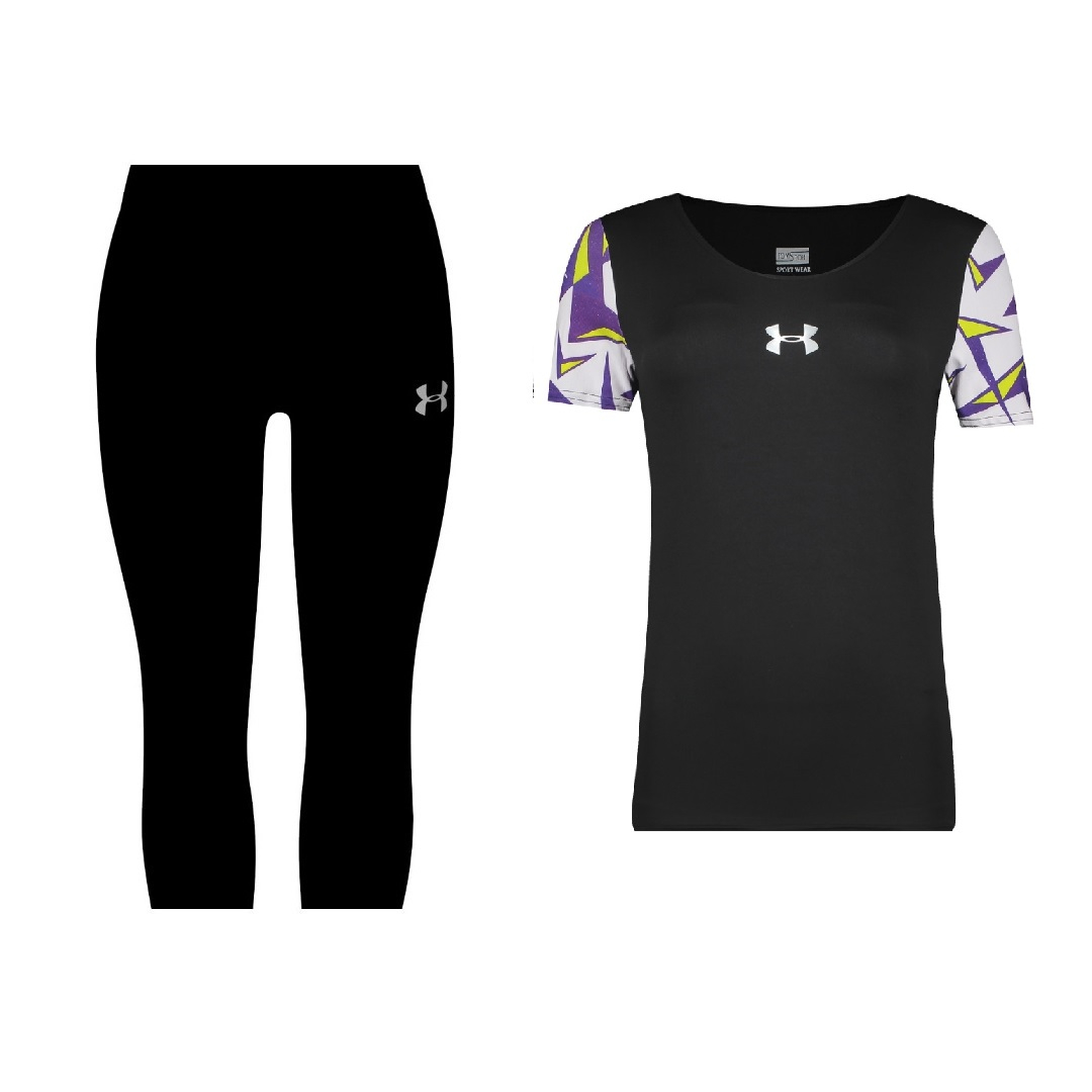 ست تی شرت و شلوارک ورزشی زنانه مدل 31-710105