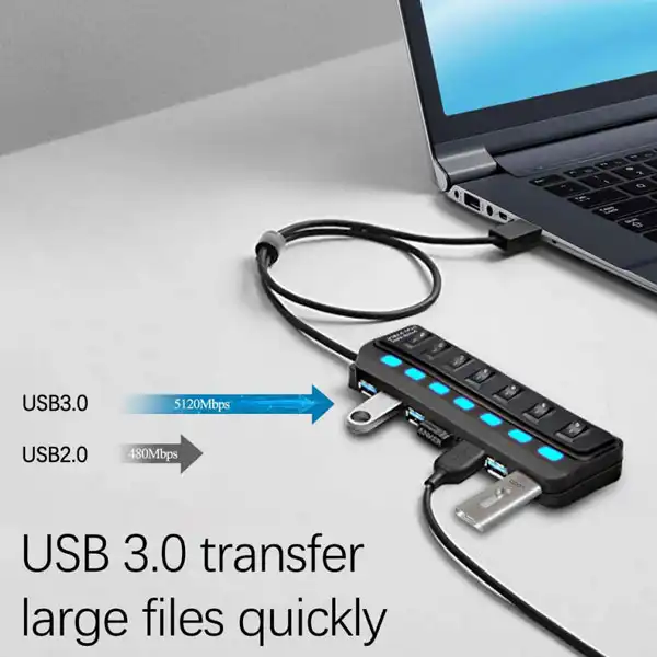 هاب USB 3.0 هفت پورت فرانت مدل FN-U3H701S