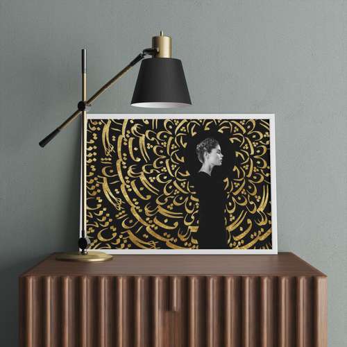 تابلو مدل مخمل طرح خط