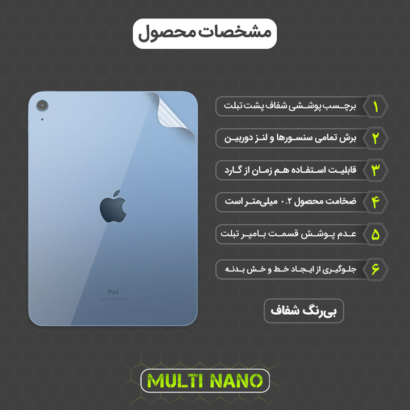 محافظ پشت شفاف مولتی نانو مدل X-F1T مناسب برای تبلت اپل iPad (2025) 11 inch
