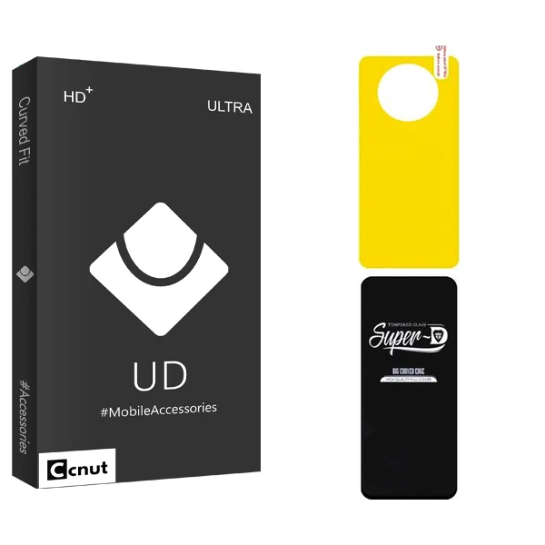محافظ صفحه نمایش شیشه ای کوکونات مدل UDB Super D مناسب برای گوشی موبایل شیائومی Poco X3 به همراه محافظ پشت گوشی