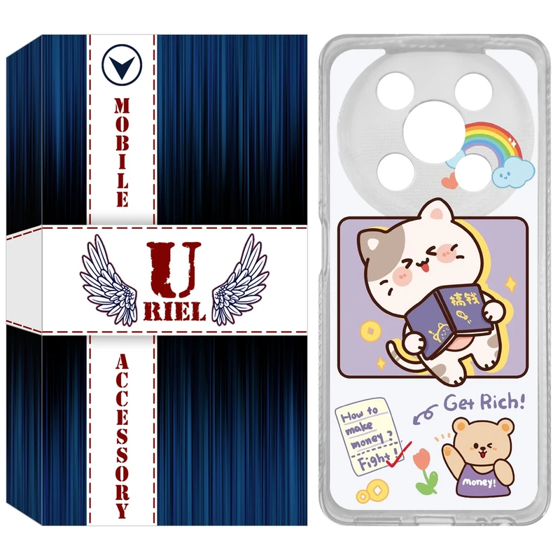 کاور یوریل مدل Clear کد 12 طرح گربه مناسب برای گوشی موبایل وکال V2 / V2 Lite