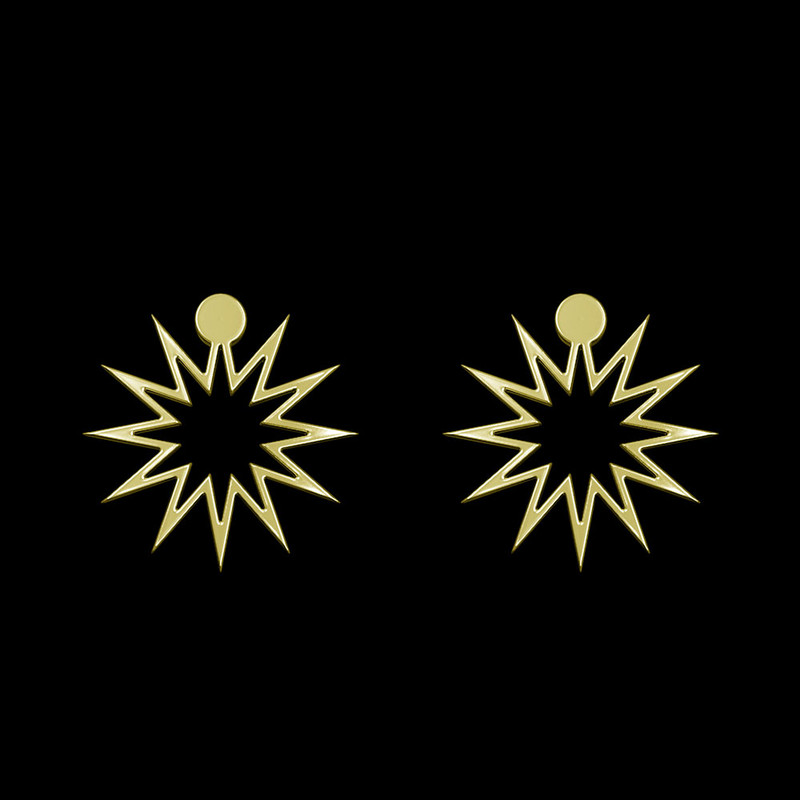 گوشواره طلا 18 عیار زنانه مدوپد مدل ستاره کد GA1-15546