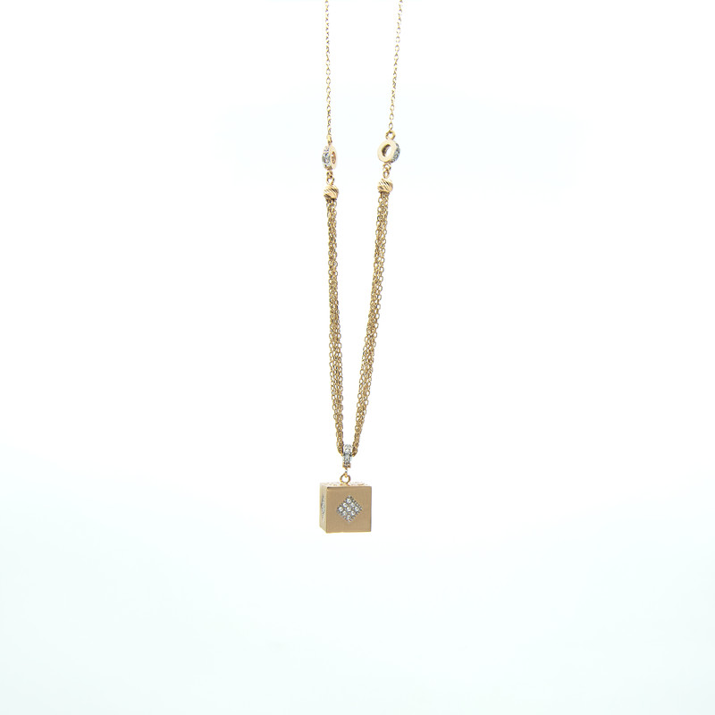 گردنبند طلا 18 عیار زنانه مدل مکعب گردنبند طلا 18 عیار زنانه مدل مکعب