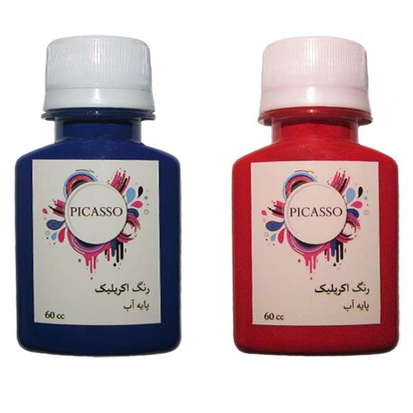رنگ اکریلیک پیکاسو کد 2 حجم 60 میلی لیتر بسته 2 عددی