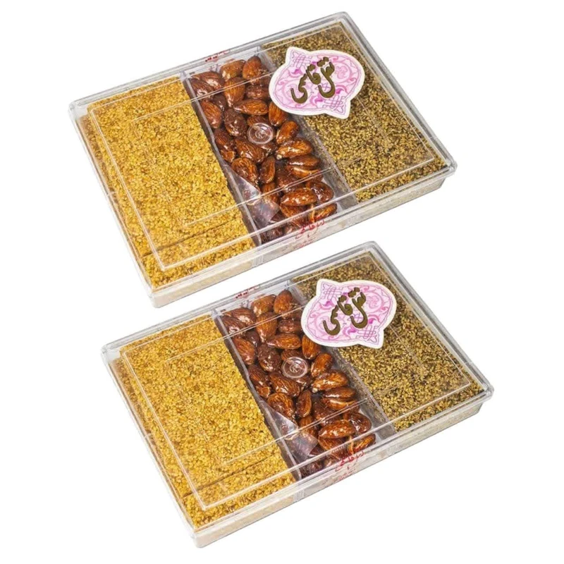 کنجد و بادام سوخته نقل محمد رشید قاسمی - 500 گرم مجموعه 2 عددی