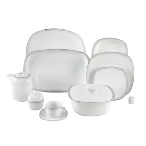 سرویس غذاخوری 98 پارچه چینی زرین ایران سری کواترو مدل مون بلان درجه یک