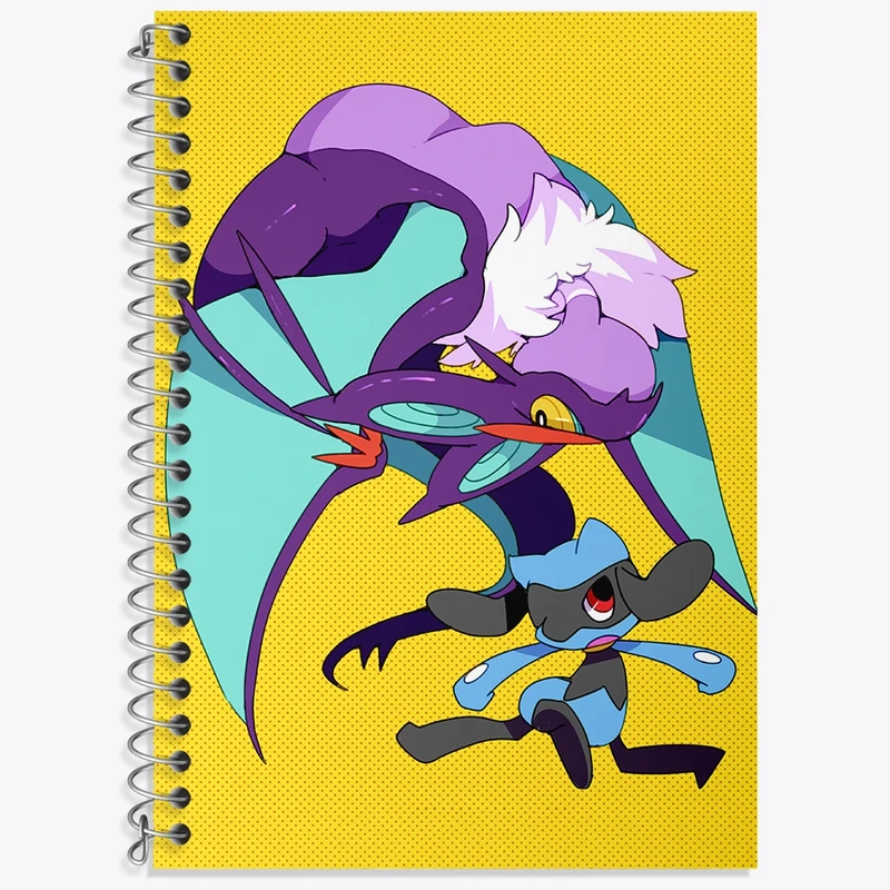 دفتر زبان 50 برگ خندالو مدل سه خط طرح بازی پوکمون (pokemon) کد 32748