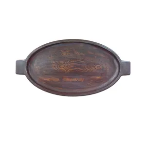 سینی مدل بیضی طرح چوب