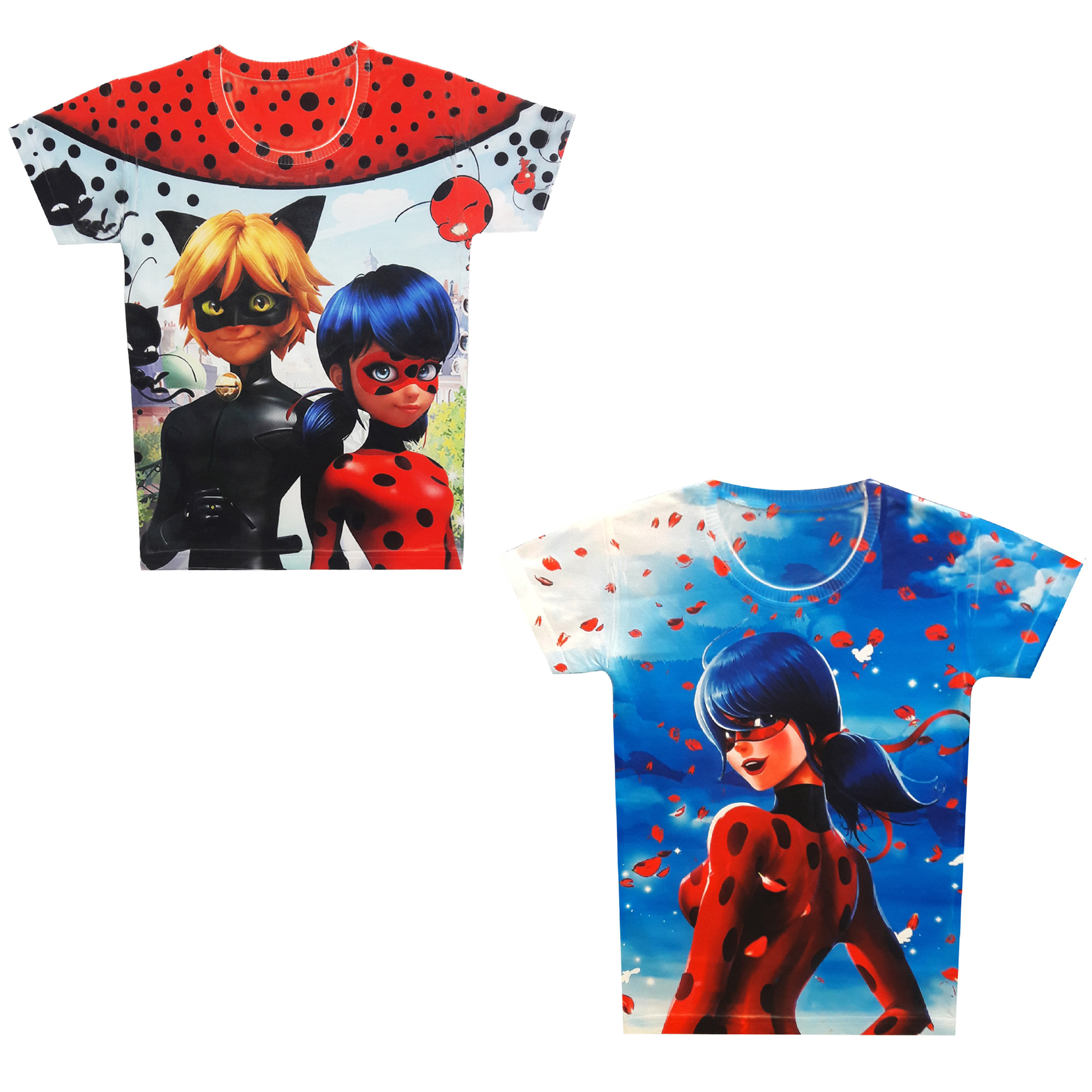 تی شرت دخترانه طرح دختر کفشدوزکی کد MT 040 مجموعه 2 عددی