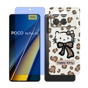 Glass Together model matte anti blue Screen Protector Suitable for Xiaomi Poco X6 Pro Mobile Phone with Back cover sticker